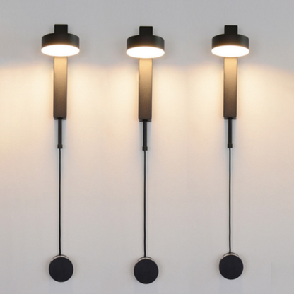 Gold Wall Lamp with Dimmer Switch - Black / Three Sconces