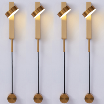 Gold Wall Lamp with Dimmer Switch - Gold / Four Sconces