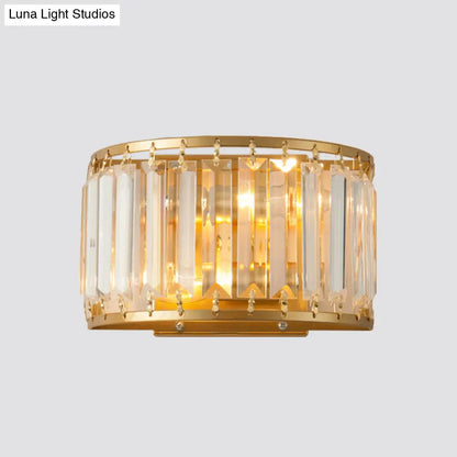 DecorBites™ Gold Wall Lamp with Prismatic Crystal Shade - Postmodern Style