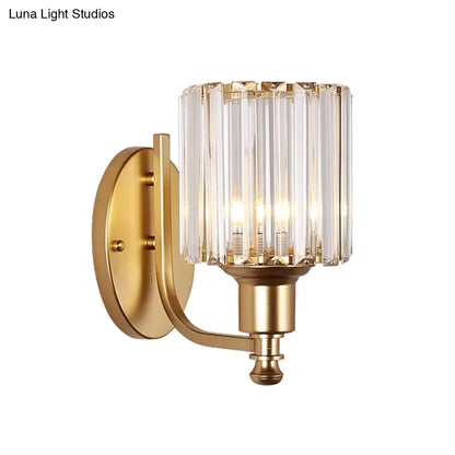 DecorBites™ Gold Wall Lamp with Prismatic Crystal Shade - Postmodern Style