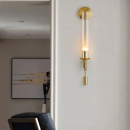 DecorBites™ Gold Wall Sconce with Clear Glass Shade for Modern Bathroom