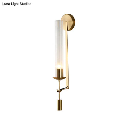 DecorBites™ Gold Wall Sconce with Clear Glass Shade for Modern Bathroom