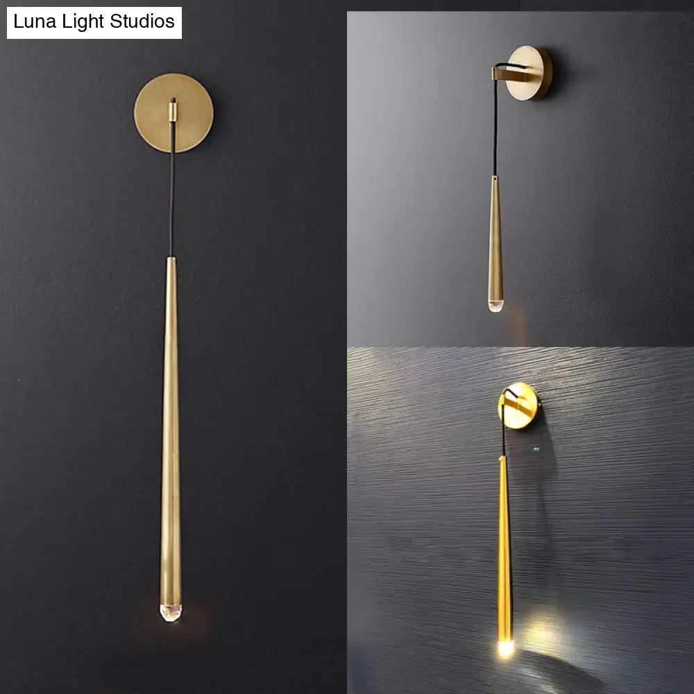 DecorBites™ DecorBites™ Gold Water Drop Wall Sconce - Modern Stylish Metal Fixture with Integrated LED for Living Room