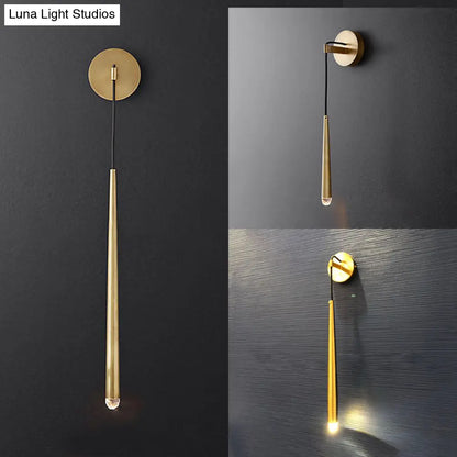 DecorBites™ DecorBites™ Gold Water Drop Wall Sconce - Modern Stylish Metal Fixture with Integrated LED for Living Room