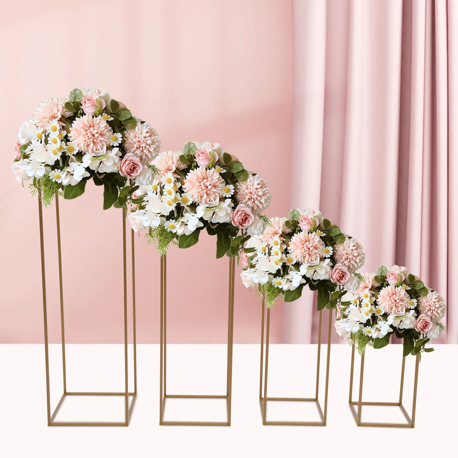 Gold Wedding Flower Vase Stand Set