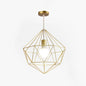 Gold Wire Cage Pendant Light - Nordic Style Ceiling Lamp for Dining Room