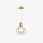 Gold Wire Cage Pendant Light - Nordic Style Ceiling Lamp for Dining Room