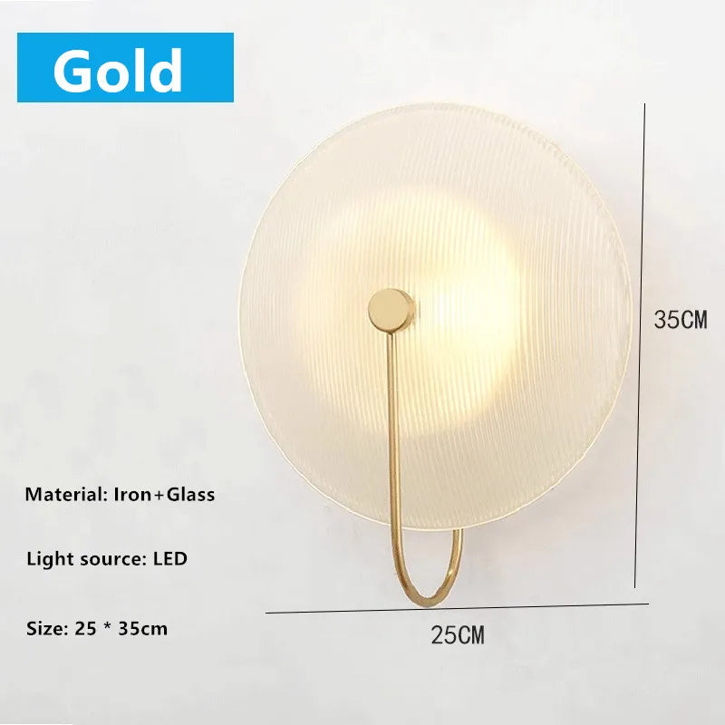 DecorBites™ Glass Stripe Gold Wall Lamp for Modern Nordic Bedroom and Bathroom Decoration