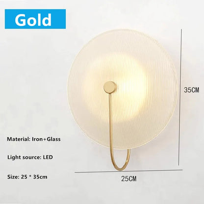 DecorBites™ Glass Stripe Gold Wall Lamp for Modern Nordic Bedroom and Bathroom Decoration