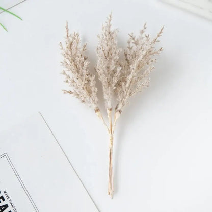 Golden artificial autumn branches set featuring beige delicate dried grass with feathery plumes for living room decorbites decor
