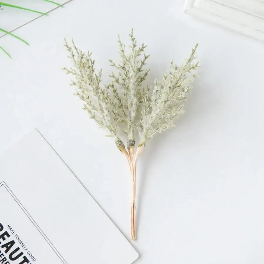 Golden artificial autumn branches set with delicate light green and white artificial autumn branches and copper stem decorbites artificial autumn