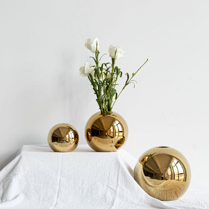 Golden Ball Ceramic Vase Home Decor - Vase