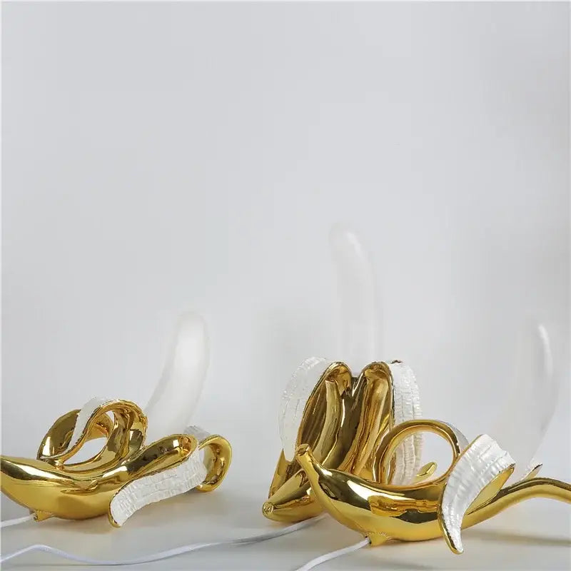 Golden banana glass lampshade night light with translucent white accents for elegant bedroom decorbites glass lampshade