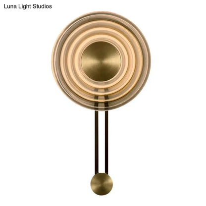 DecorBites™ Golden Bell Metal and Clear Glass LED Sconce - Elegant Living Room Wall Fixture