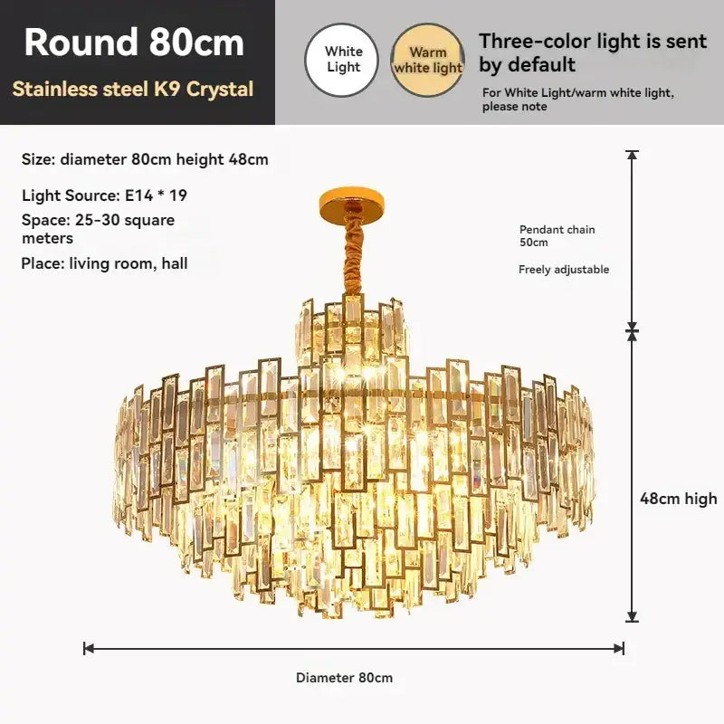 A modern decorbites golden branch crystal chandelier with golden stainless steel frame and hanging rectangular crystals for living room
