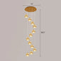 Golden Cluster Pendant Light with Faceted Cut Crystal Ball Design for Stairway Illumination