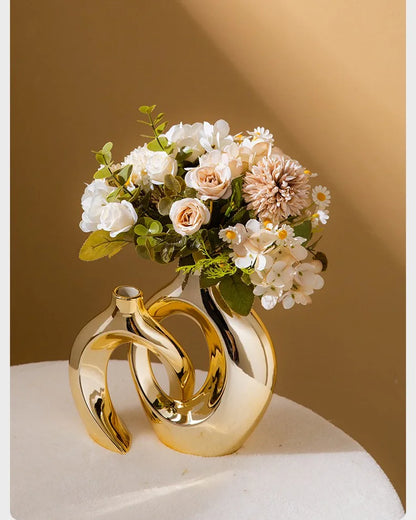 Golden Flower Vase - Home Decor Accessory - golden - Vase