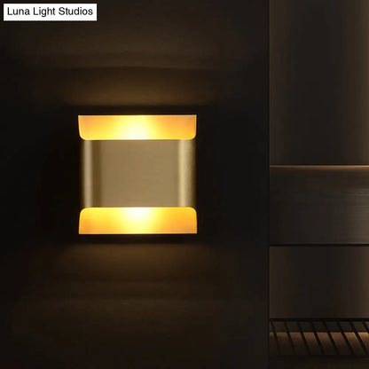 DecorBites™ Golden Flush Wall Sconce - Modern Metal Wall Light for Stairs
