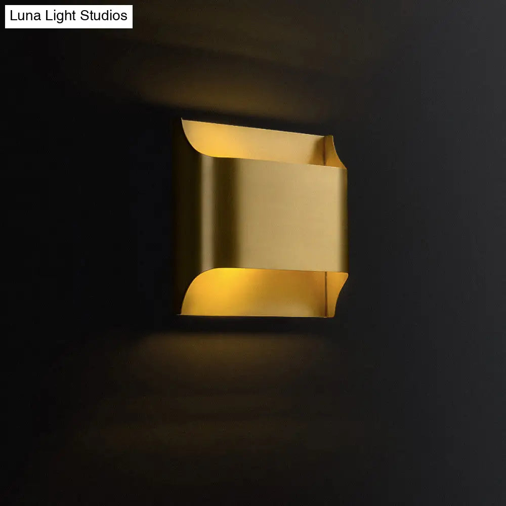 DecorBites™ Golden Flush Wall Sconce - Modern Metal Wall Light for Stairs