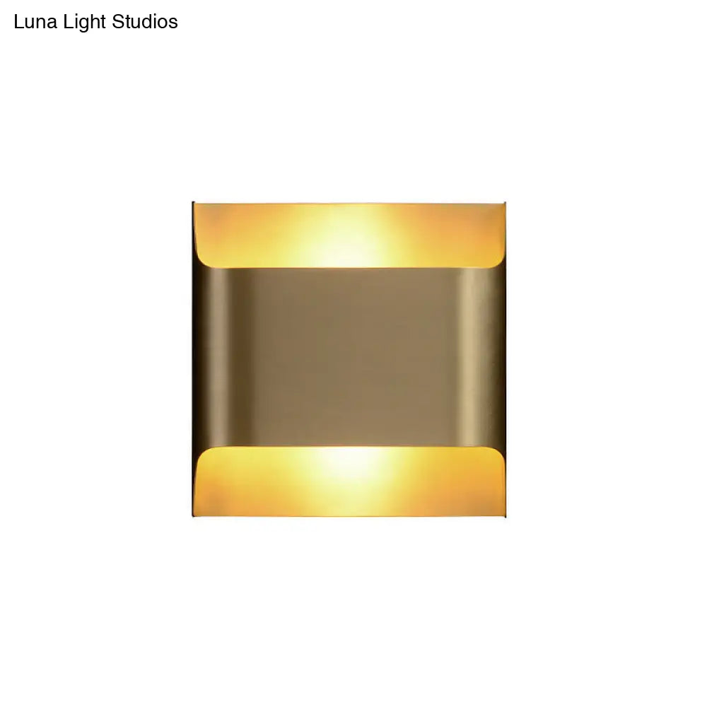 DecorBites™ Golden Flush Wall Sconce - Modern Metal Wall Light for Stairs