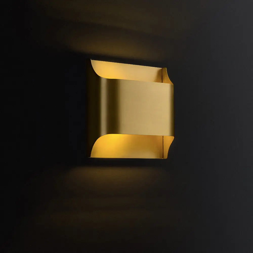 DecorBites™ Golden Flush Wall Sconce - Modern Metal Wall Light for Stairs