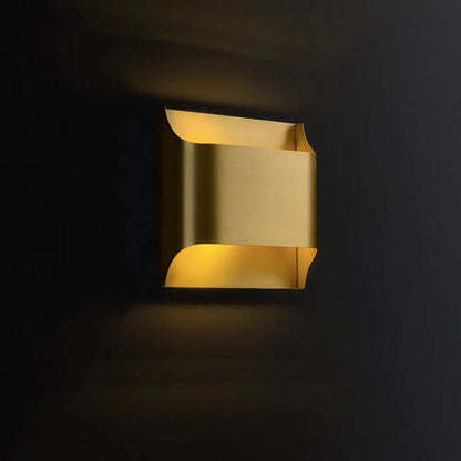DecorBites™ Golden Flush Wall Sconce - Modern Metal Wall Light for Stairs