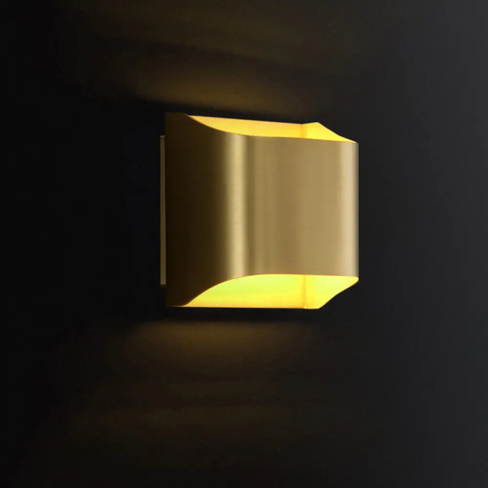 DecorBites™ Golden Flush Wall Sconce - Modern Metal Wall Light for Stairs