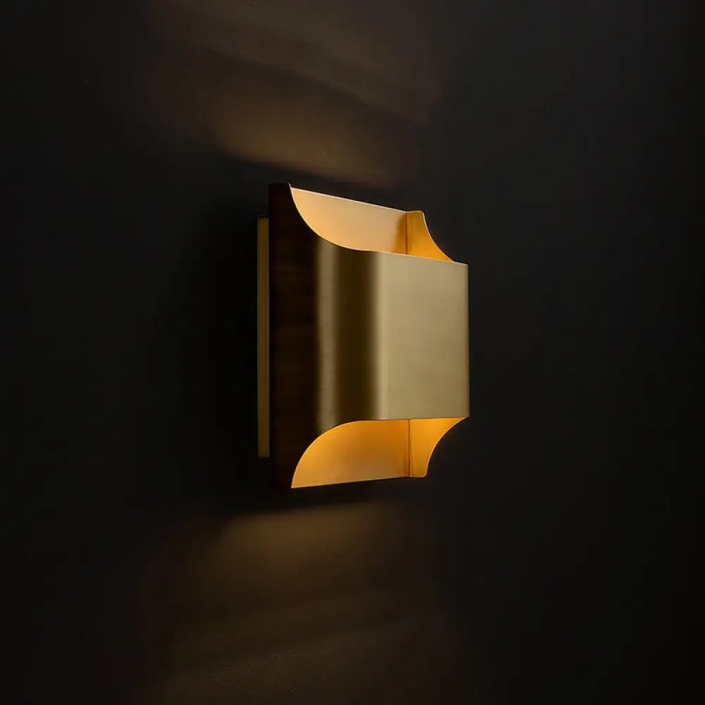 DecorBites™ Golden Flush Wall Sconce - Modern Metal Wall Light for Stairs