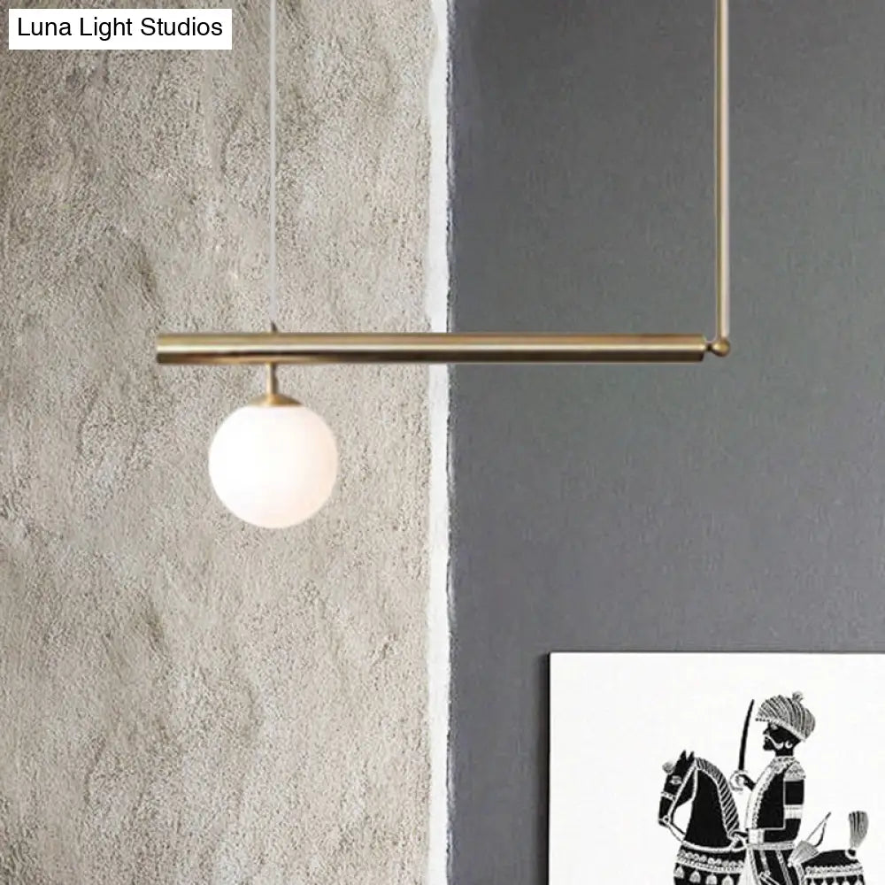 DecorBites™ Golden Glass Shade Hanging Lamp: Post Modern Bubble Chandelier for Dining Room