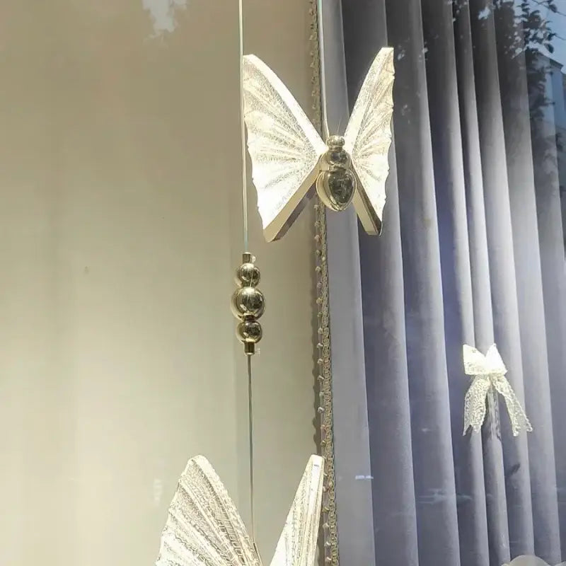 Silver crystal butterfly pendant with textured wings and central gemstone accent for decorbites pendant lamp lighting