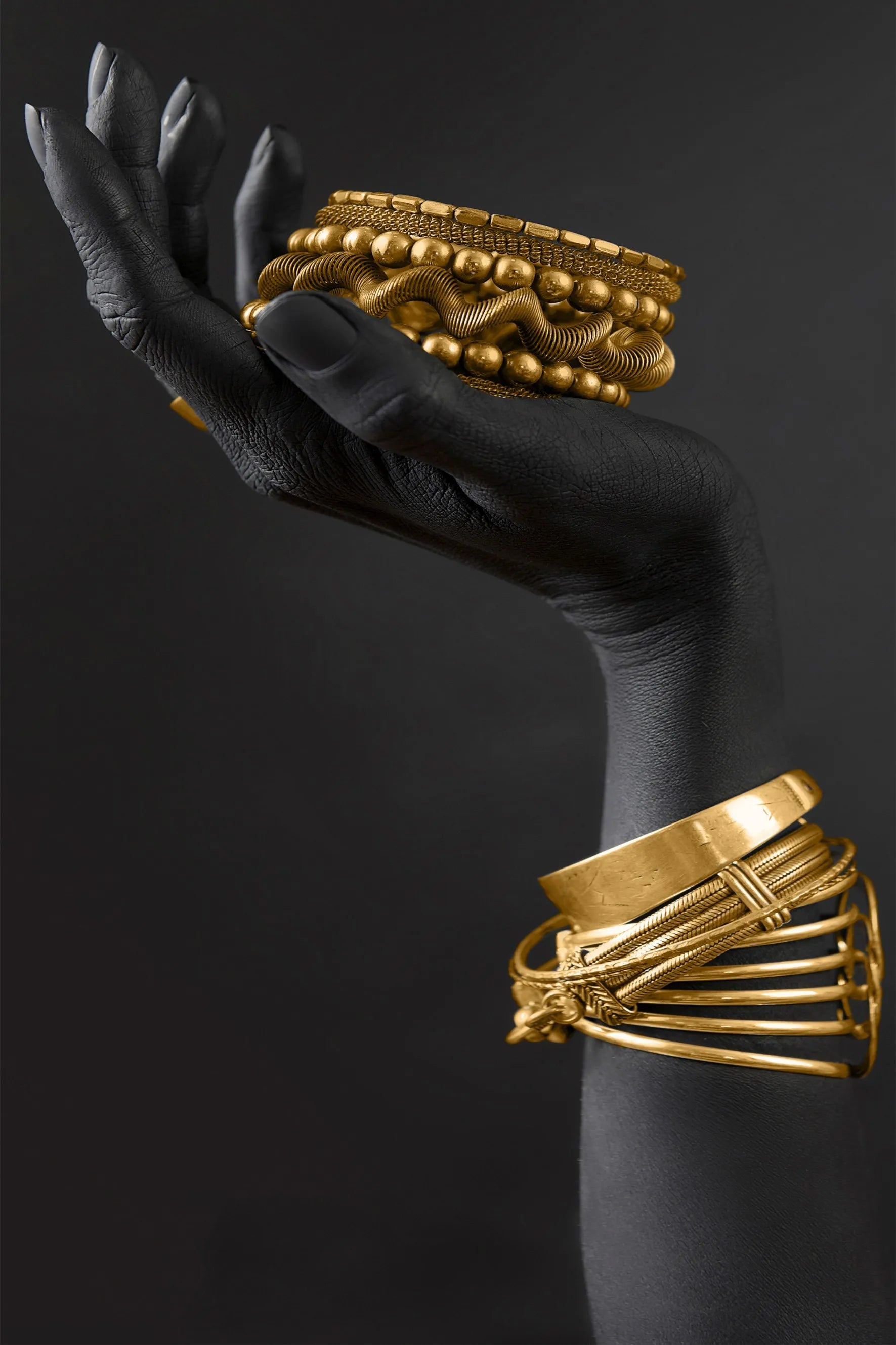 Golden Jewelry African Woman Canvas Art - WHITE / 40x60cm No Frame