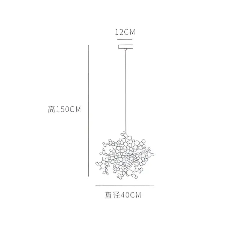 Minimalist golden leaf pendant light with spherical cluster design hanging 150cm from 12cm ceiling fixture decorbites g9 leaf