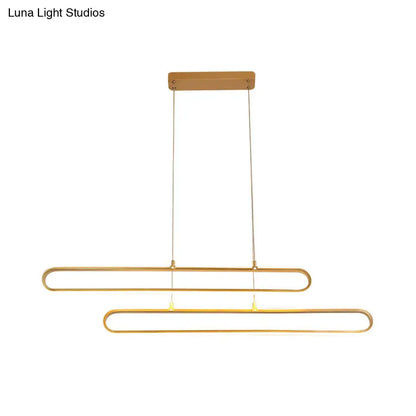 DecorBites™ Golden LED Aluminum Island Pendant Light - Modern Elliptical Design, Warm/White 39"/47