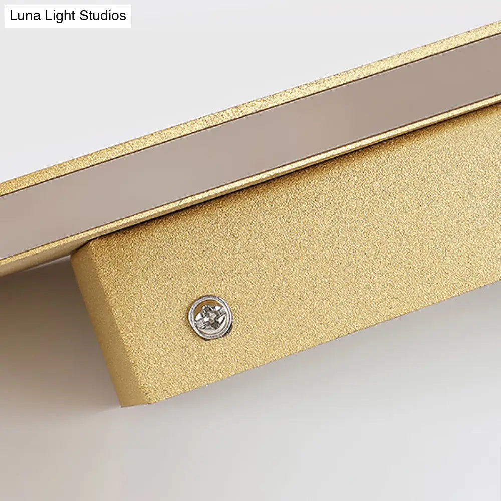 DecorBites™ Golden LED Wall Sconce: Simplicity Cuboid Design, Acrylic, White/Warm Light