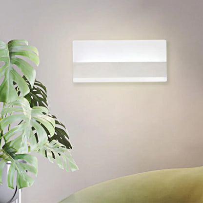 DecorBites™ Golden LED Wall Sconce: Simplicity Cuboid Design, Acrylic, White/Warm Light