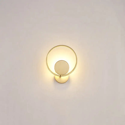 DecorBites™ Golden Metal LED Sconce: Stylish Round Wall Mounted Lamp for Bedrooms