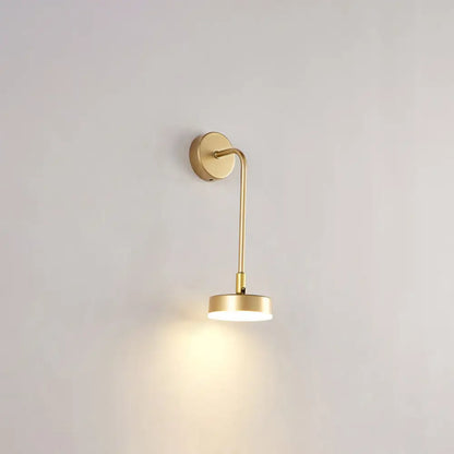 DecorBites™ Golden Metal LED Sconce: Stylish Round Wall Mounted Lamp for Bedrooms