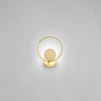 DecorBites™ Golden Metal LED Sconce: Stylish Round Wall Mounted Lamp for Bedrooms
