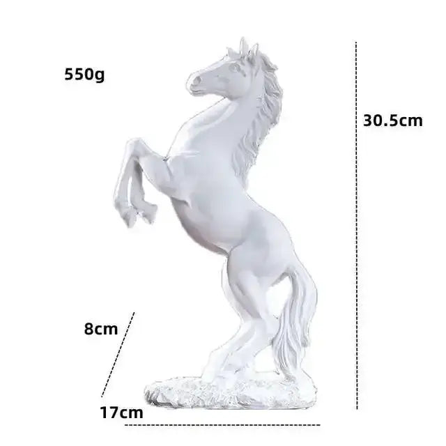 White resin horse resin sculpture by decorbites rearing design 30.5cm tall 550g ideal for living room decor