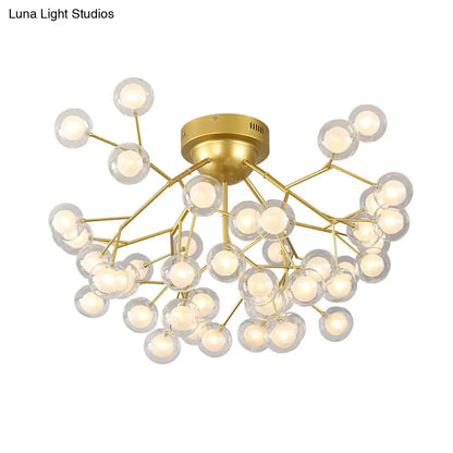 DecorBites™ DecorBites™ Golden Metallic LED Semi Flush Mount Ceiling Chandelier for Living Rooms