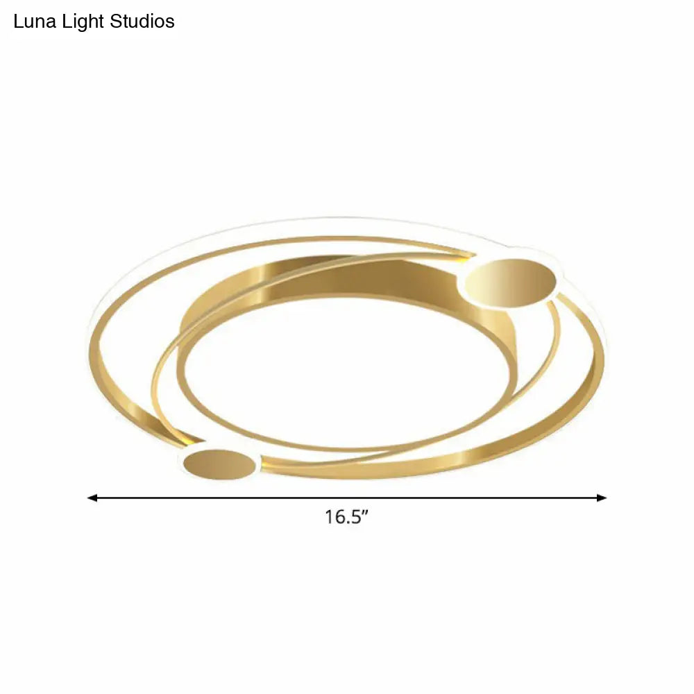 DecorBites™ DecorBites™ Golden Nordic Flush Mount Ceiling Light: LED Metal Fixture for Living Room