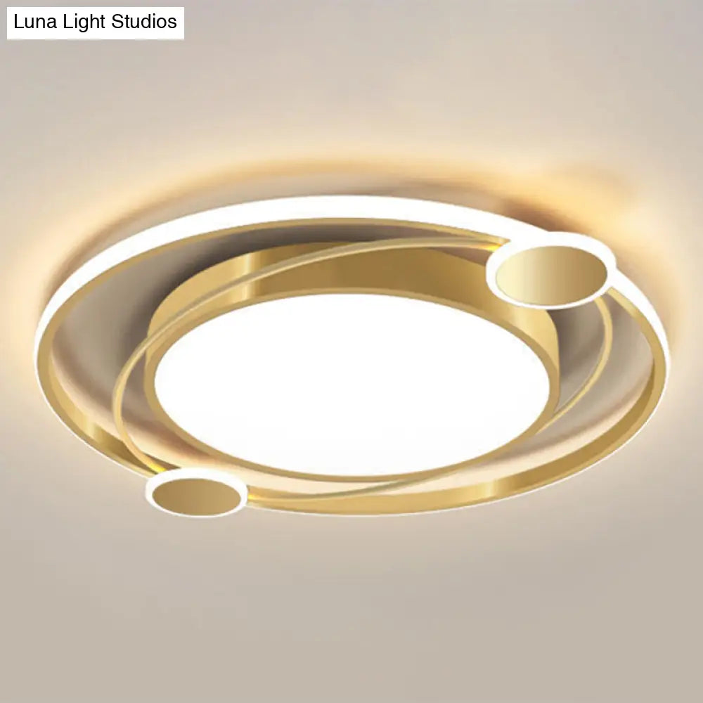 DecorBites™ DecorBites™ Golden Nordic Flush Mount Ceiling Light: LED Metal Fixture for Living Room