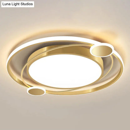 DecorBites™ DecorBites™ Golden Nordic Flush Mount Ceiling Light: LED Metal Fixture for Living Room