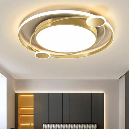 DecorBites™ DecorBites™ Golden Nordic Flush Mount Ceiling Light: LED Metal Fixture for Living Room