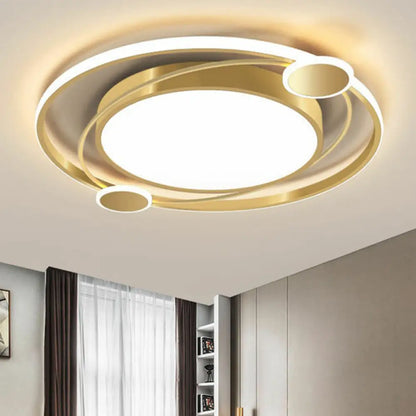 DecorBites™ DecorBites™ Golden Nordic Flush Mount Ceiling Light: LED Metal Fixture for Living Room