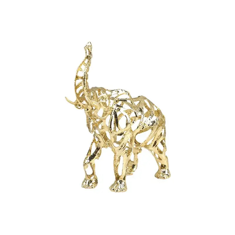 Golden openwork animal sculpture tiger figurine with intricate镂空设计 for elegant living room decorbites decor