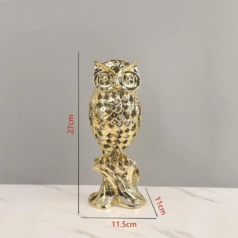 Golden openwork animal sculpture tiger figurine with intricate scale-like cutouts and polished metallic finish for decorbites decorbites golden openwork living room decor