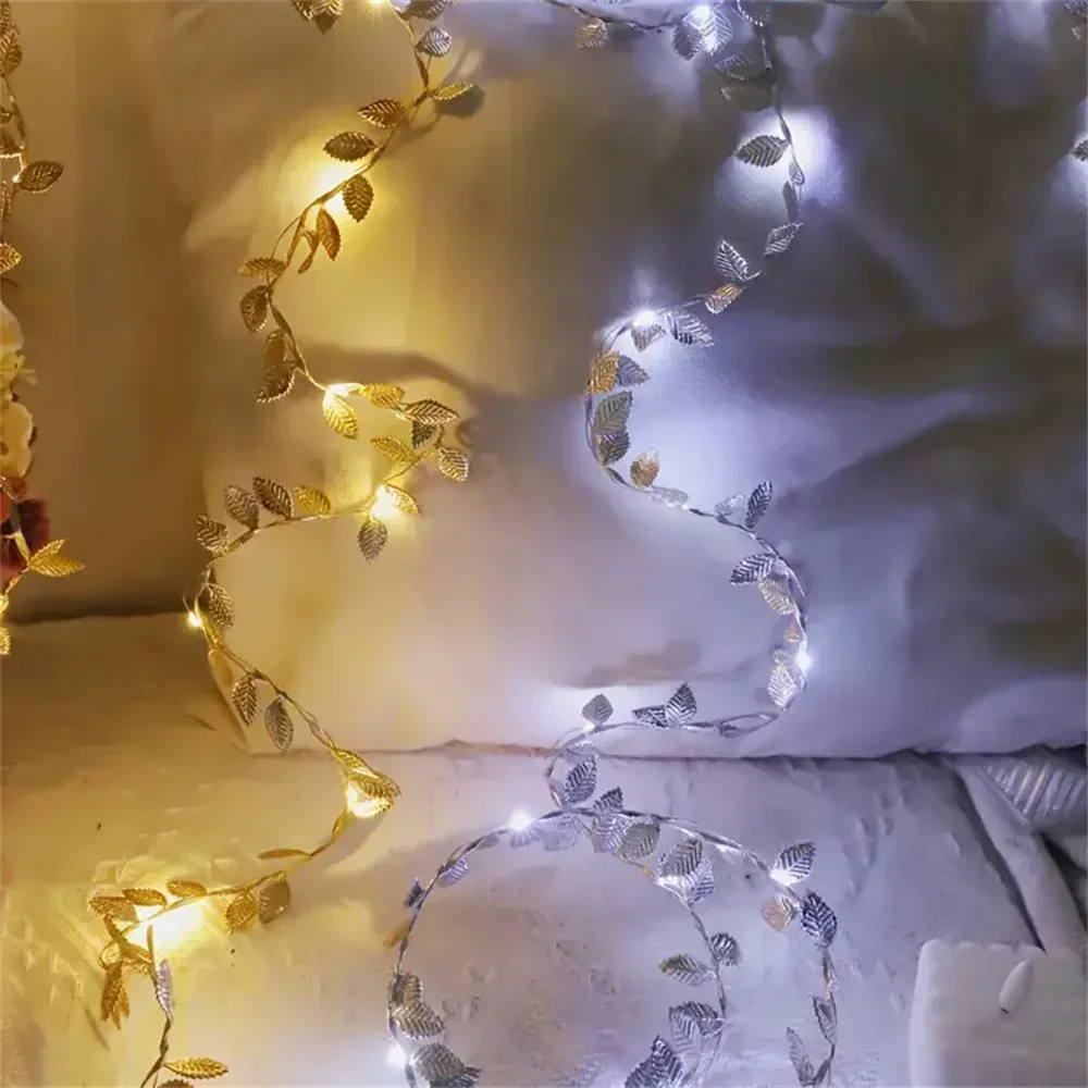 Golden Silver Leaf Fairy Lights for Events