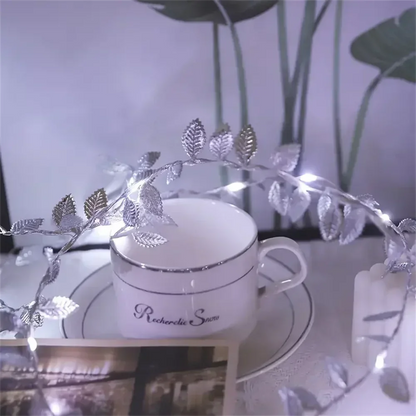 Golden Silver Leaf Fairy Lights for Events