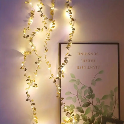Golden Silver Leaf Fairy Lights for Events